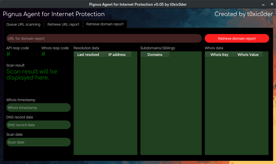 Get domain report (Basic layout, v0.05 onwards)