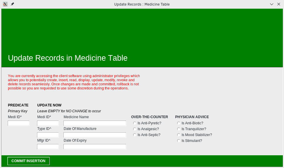 Update exising medicines